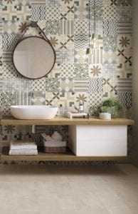 Décoration intérieure - Carrelage déco (carreaux de ciment) dans la salle de bain